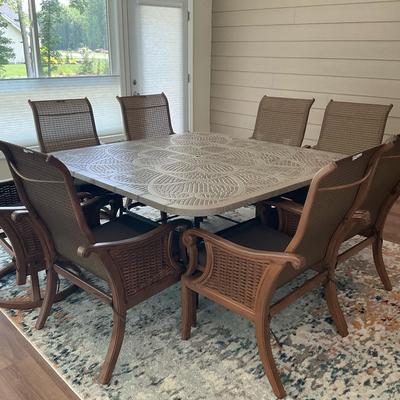 Castelle Patio Table And Chairs With Sunbrella Fabric