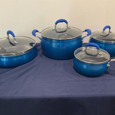 Set Of Blue Cooks Pots