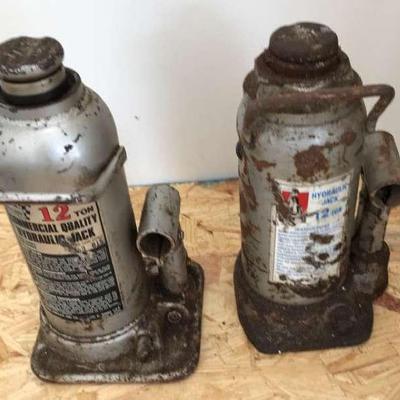Pair Of 12 Ton Hydraulic Bottle Jacks