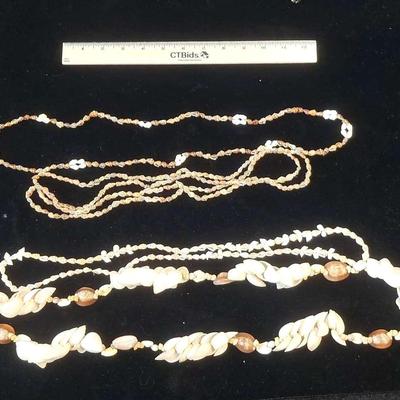 4 Assorted Boho Vintage Shell Necklaces 