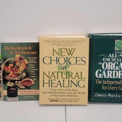 Assorted Vintage Books on Holistic Food Diets, Organic Gardening and Natural Living