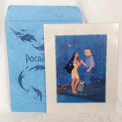 Vintage 1995 Disney Store "Pocahontas" Matted Exclusive Commemorative Lithograph Collector's Print
