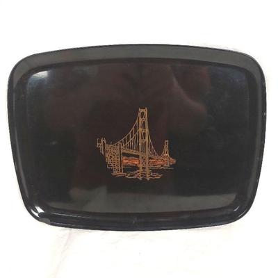 Couroc San Francisco Golden Gate Bridge Phenolic Tray Made In Monterey California 12"×9.5" Chip