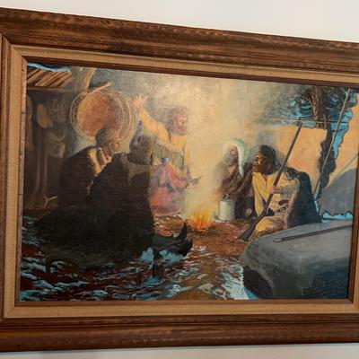 Marvin A. Enes “Bedtime Stories” Oil On Canvas