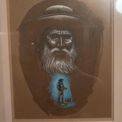 Marvin A. Enes “Miner Panning Gold” Painting