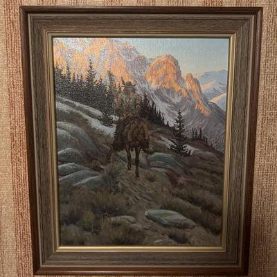 Marvin A. Enes “Mountain Man Rider” Oil Painting