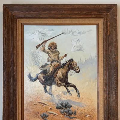 Marvin Enes “World On Amer Man” Oil Painting