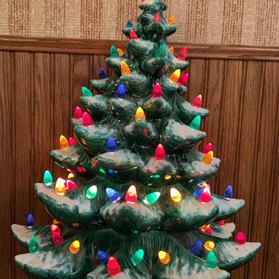 Handmade Lighted Ceramic Musical Christmas Tree