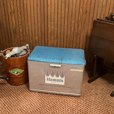 Hamm’s Cooler, Ice Cream Freezers and Wooden TV Trays