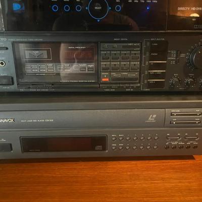 Onkyo Quartz Synthesized Tuner Amplifier and Magnavox Multi Laser Disc Player CDV 305