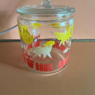  1940’s/50’s Glass Cookie Jar