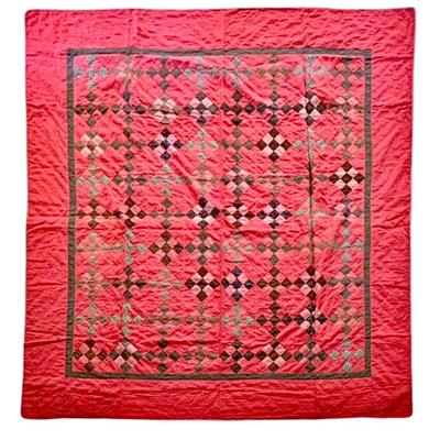 Sale Photo Thumbnail #79: Hand sewn quilt, 72 x 78”