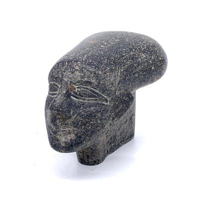 Sale Photo Thumbnail #11: Museum replica Egyptian stone head, Ht 4 3/4 in.