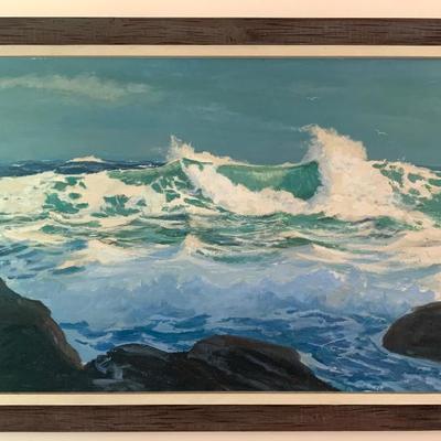 Sale Photo Thumbnail #42: O/B seascape signed Thoren