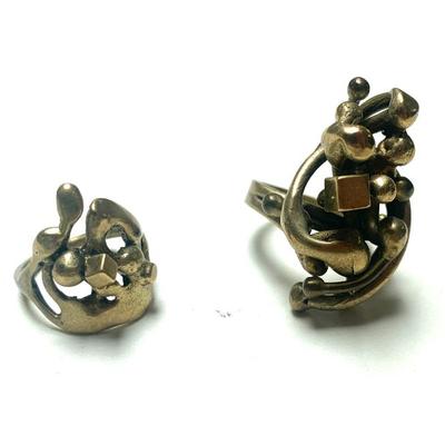 Sale Photo Thumbnail #26: Jack Boyd style Brutalist bronze rings