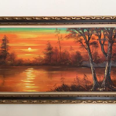 Vintage Oil Painting of Sunset