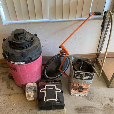 Dry Vac, Ruler, Sprayer, Grill Cover