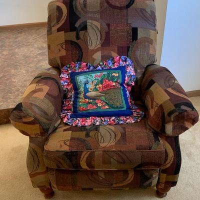 Love Seat With Peacock Pillow