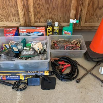 Traffic Cones, Jumper Cables And Auto Misc