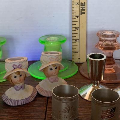 Uranium Glass And More Candle Holders