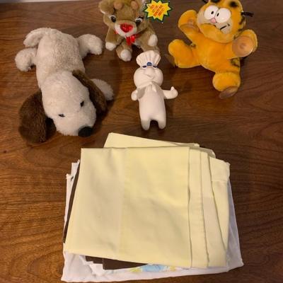 Vintage Pillow Cases And Stuffed Animals