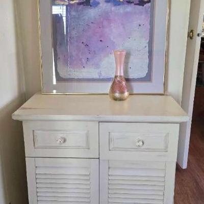 Wr105 pier one nightstand with art