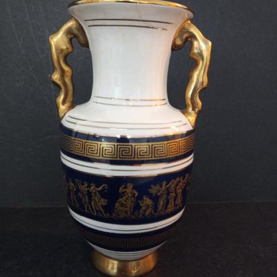 Vintage I. Spyropoulos 24k Gold Grecian Urn Vase - 7¼" Tall