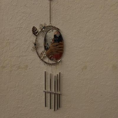 "Gather Friends & Flowers in Bunches" Mirror Wind Chime - 6" x 21½" - Beautiful Deep Tinkling Sound