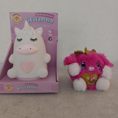 Firefly! "Sparkle the Unicorn" Kid's Lantern and Zuru Rainbocorns Puppycorn Bow Plush