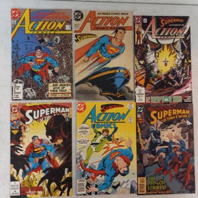 Vintage DC Comics Action Comics Vol. 1 Comics - 6 in All