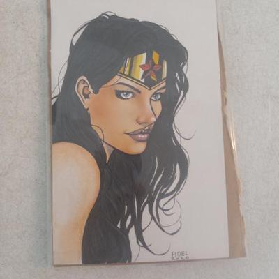 2020 Wonder Woman Drawing by Comic Artist Erik Fidel - 5¼" x 8½"