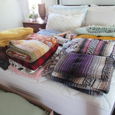 Pillows, blankets, duvets, etc.