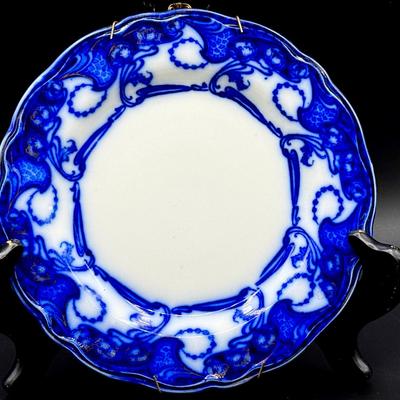 Antique Henry Alcock “Delamere” Flow Blue plate