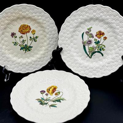 (3) Copeland Spode England floral luncheon plate