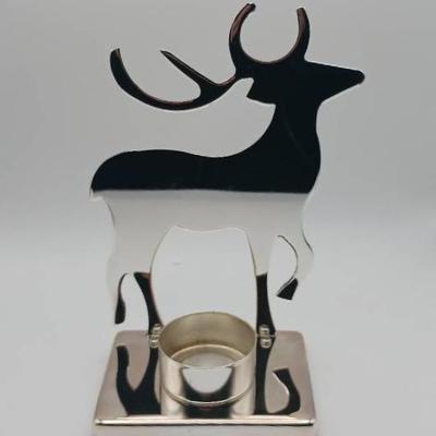 FIGI Reindeer Silver Plated Candle Holder With Candle