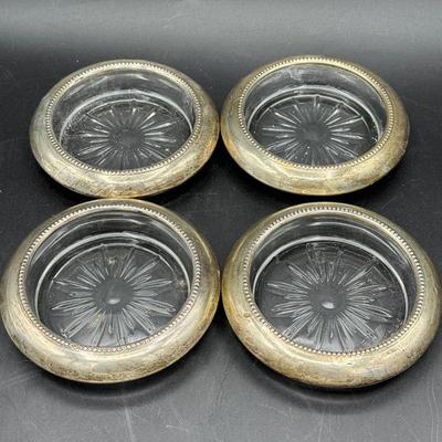 Silverplate & Glass Coasters 