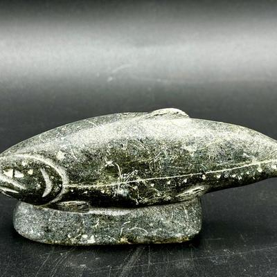 Inuit Soapstone Fish Carving 