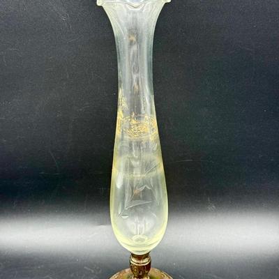 Empire Sterling Silver And Glass Weighted Vase
