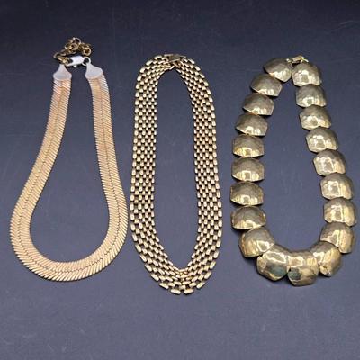 Bundle Of Gold Color Necklaces 