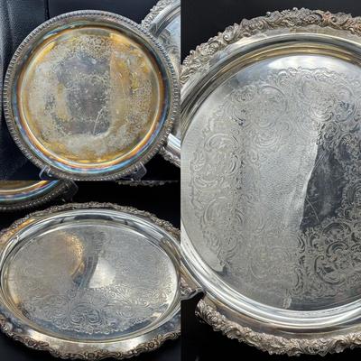 (3) Silverplate Platters