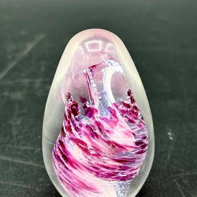 Egg Shaped Glass Paperweight 