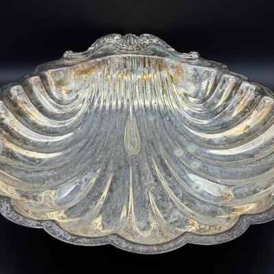 Vintage Silverplated Clamshell Serving Dish