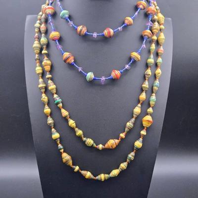 Spinning Top Shape Beads Necklaces Bundle