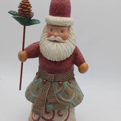 Jim Shore River's End Santa With Pine Cone Figurine
