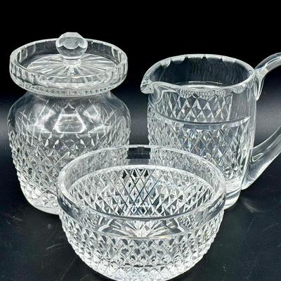 Waterford Crystal Bowl, Creamer & Sugar Bowl