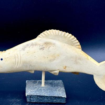 Carved Bone Fish Figurine 