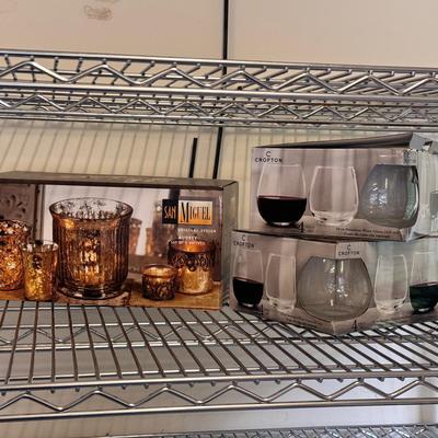 (8) Crofton Glassware Cups From Newtown With San Miguel Votives 