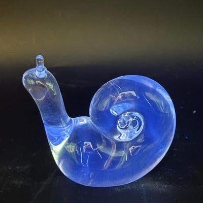 Signed Steuben Crystal Snail