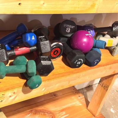 Over A Dozen Dumbbells 