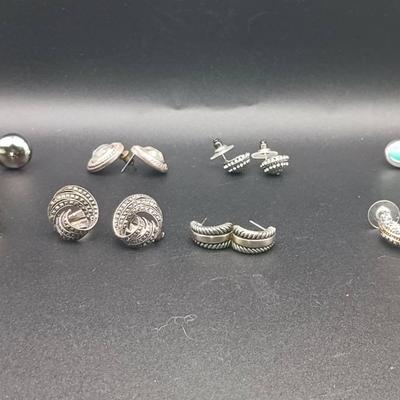 (8) Pairs of Silver Tone & Faux Pearl Earings